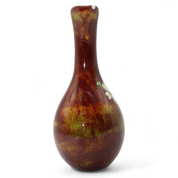 Vintage Ozarks Ceramic Pitcher With Dogwood Flower Design & Green/Brown Glaze Ho - Picture 7 of 7